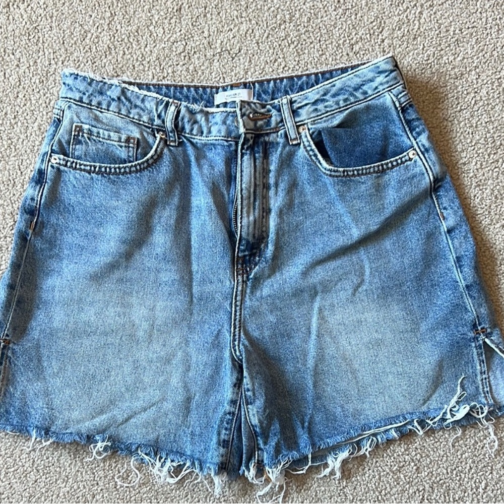 Forever 21 Light Blue Distressed Jean Shorts